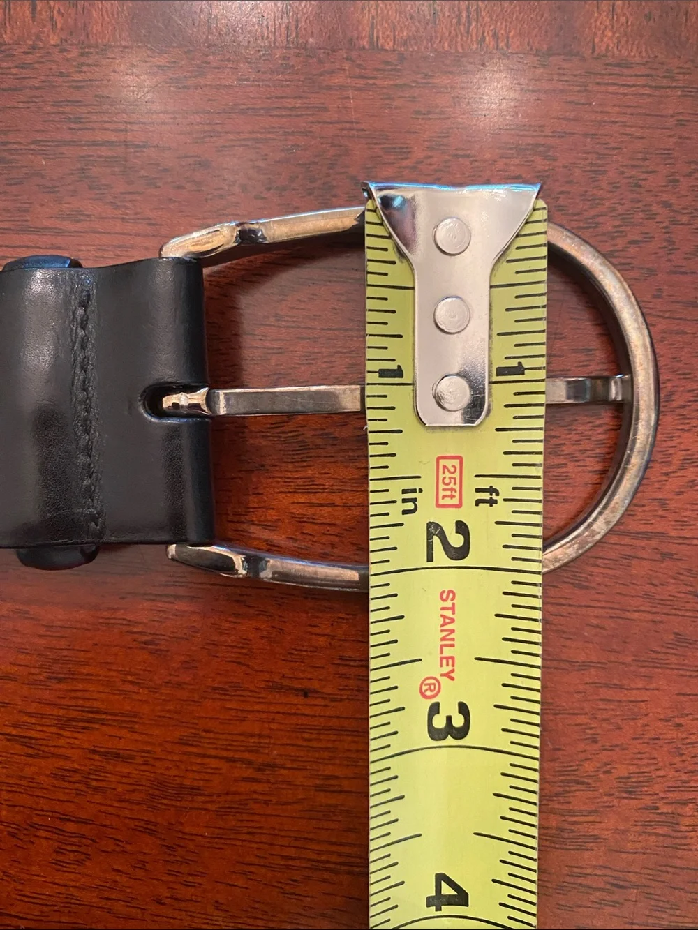 Ralph Lauren Collection Stirrup Buckle Black Leather Belt Size M